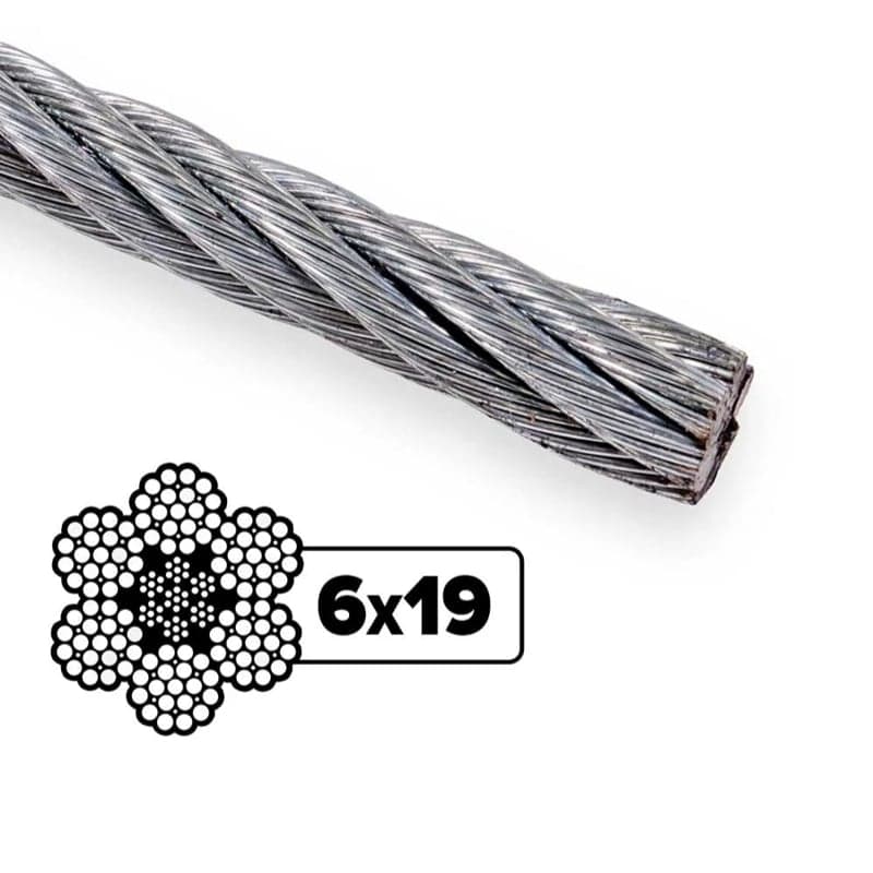 حبل سلك فولاذي مجلفن 6X19